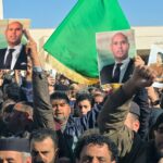 Colonel Moammar Gaddafi surrounded by rebel fighters in Sirte shortly before his death on 20 October 2011